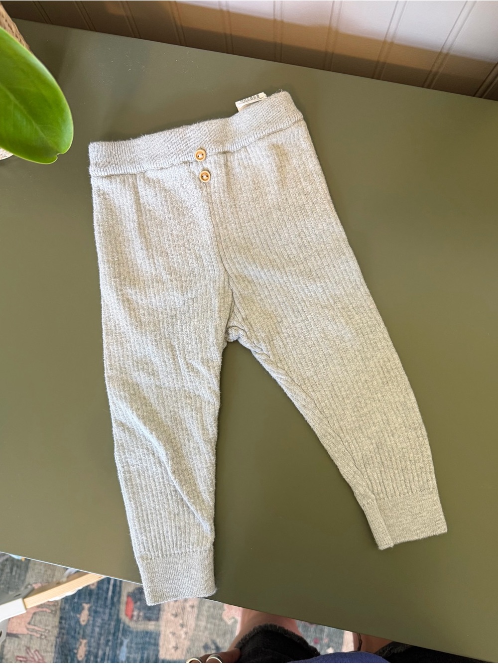 Zara Soft Ribbed Kids Leggings - Light Gray